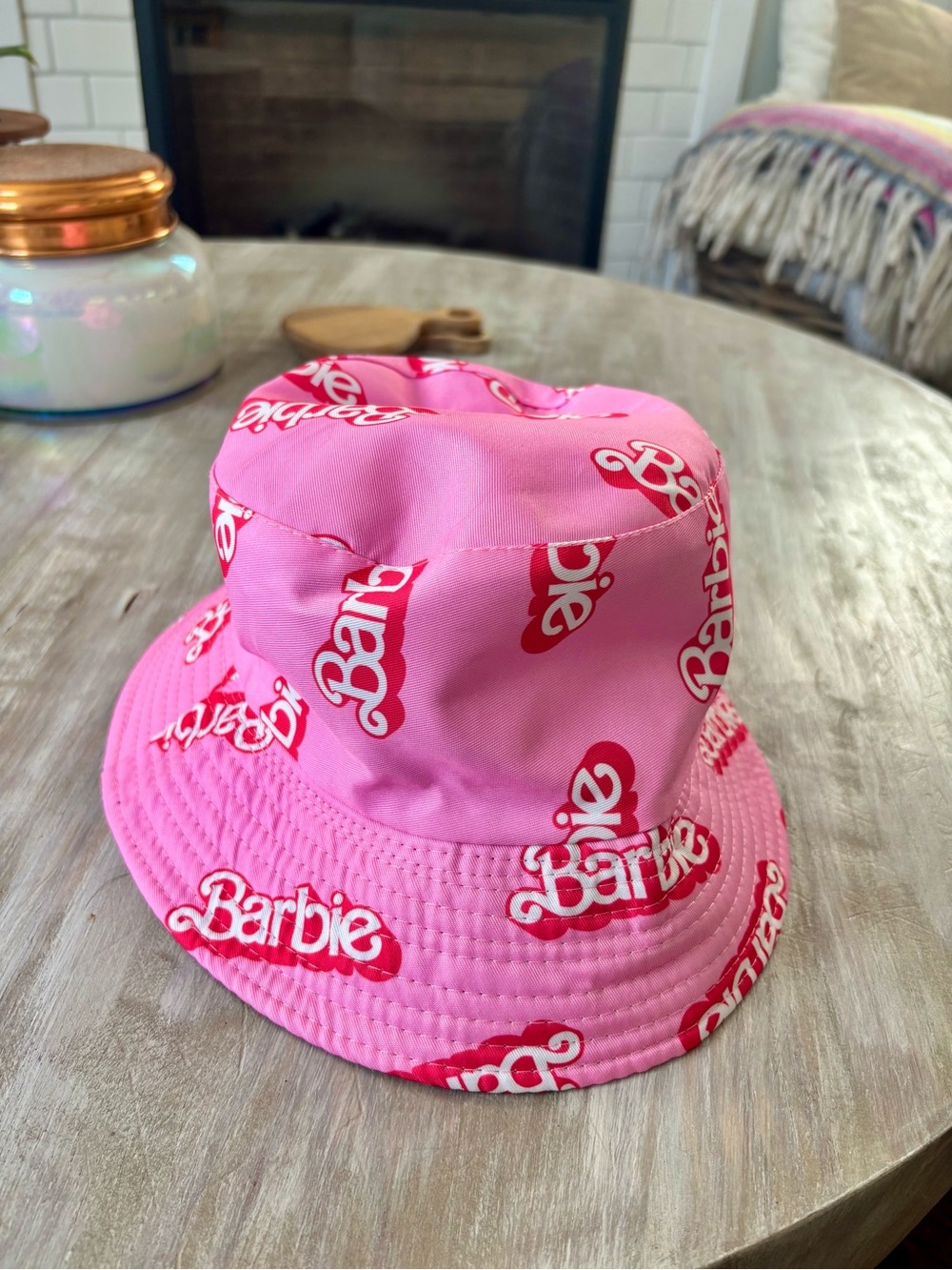 Barbie Bright Pink Logo Bucket Hat